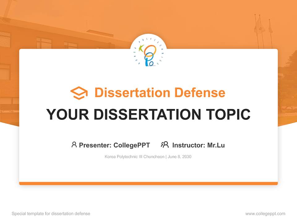 Korea Polytechnic III Chuncheon Graduation Thesis Defense PPT Template4:3 ratio PPT effect preview image7