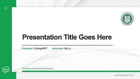 Gangneung Yeongdong University Thesis Proposal/Graduation Defense PPT Template