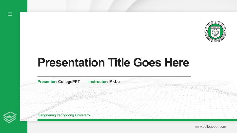 Gangneung Yeongdong University Thesis Proposal/Graduation Defense PPT Template16:9 ratio PPT effect preview image