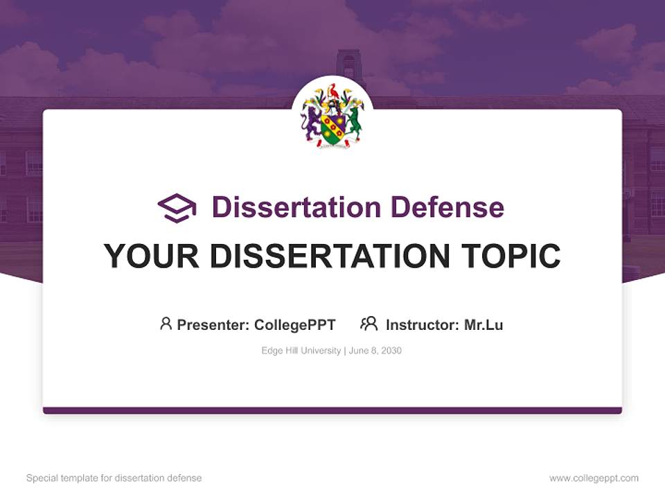 Edge Hill University Graduation Thesis Defense PPT Template4:3 ratio PPT effect preview image7