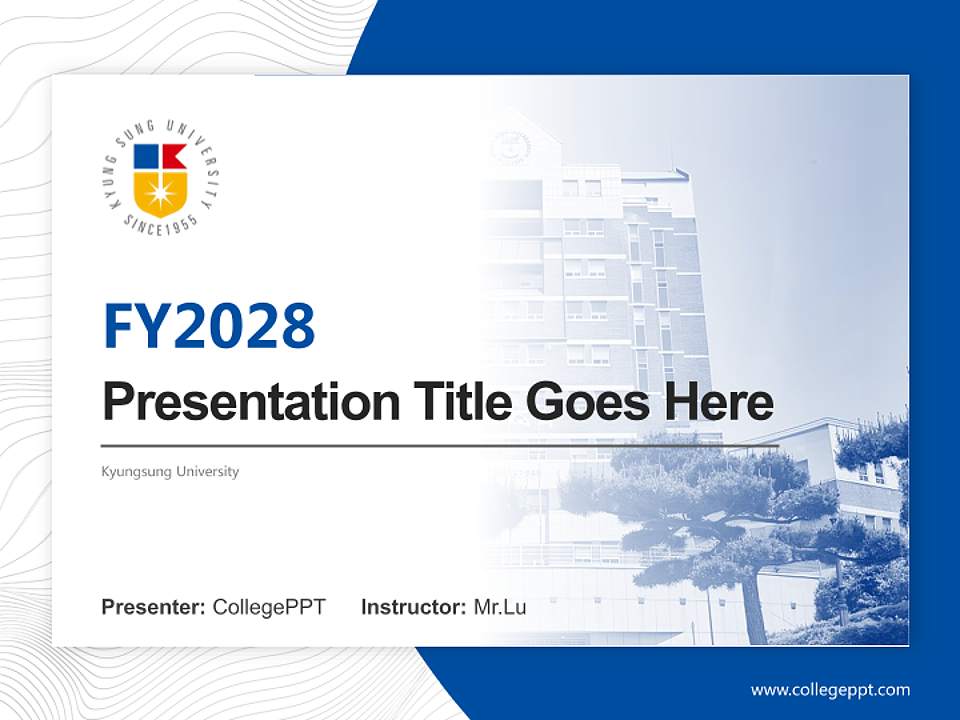 Kyungsung University Academic Presentation/Research Findings Report PPT Template4:3 ratio PPT effect preview image5