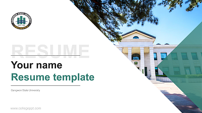 Gangwon State University Resume PPT Template