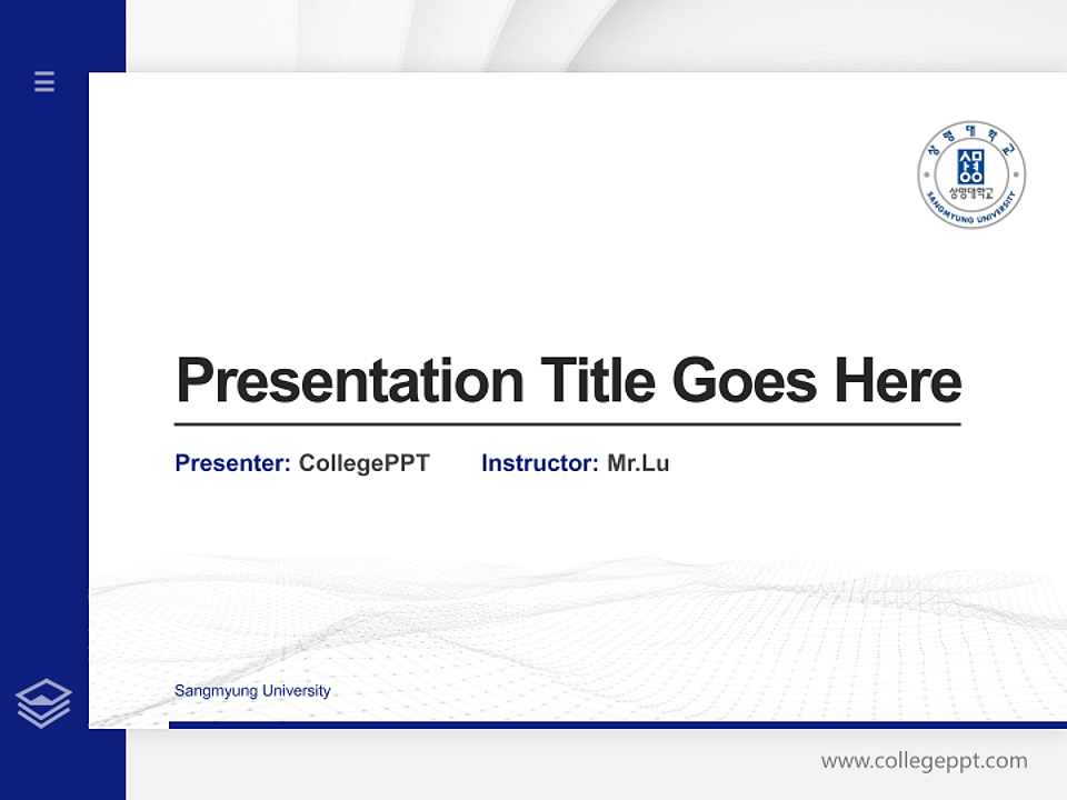 Sangmyung University Thesis Proposal/Graduation Defense PPT Template_Slide preview image1