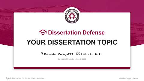 Gimcheon University Graduation Thesis Defense PPT Template