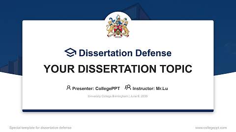 University College Birmingham Graduation Thesis Defense PPT Template