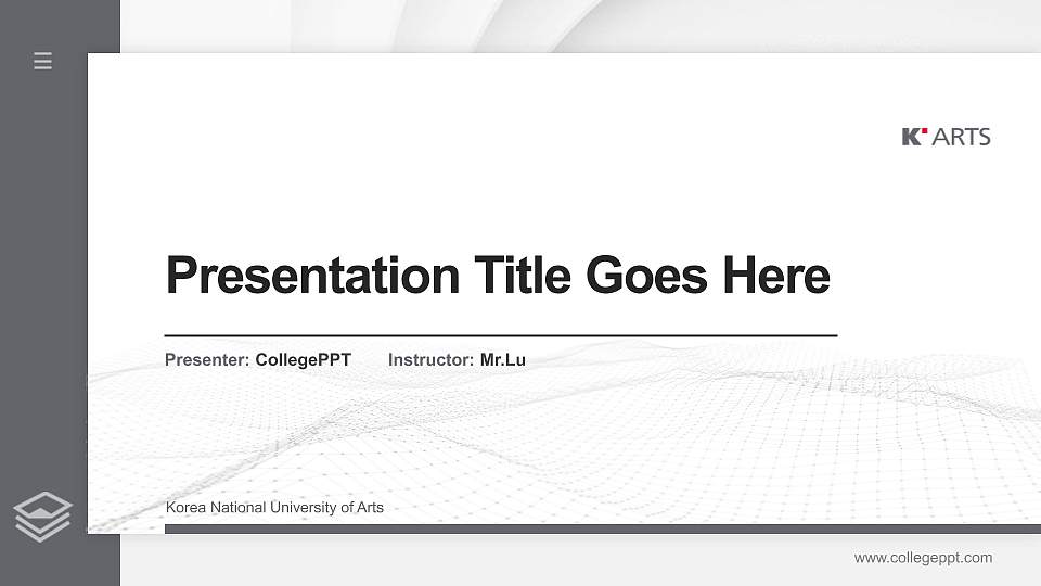 Korea National University of Arts Thesis Proposal/Graduation Defense PPT Template16:9 ratio PPT effect preview image