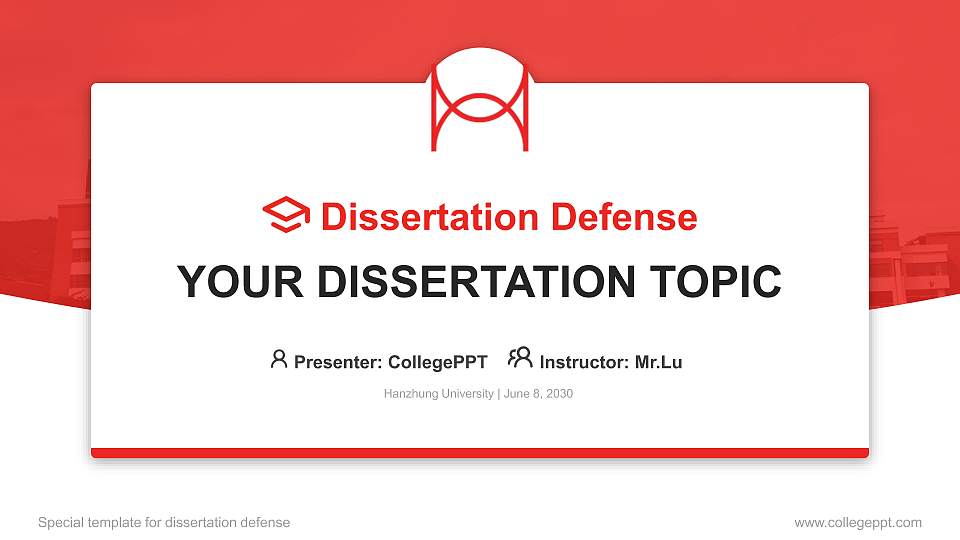 Hanzhung University Graduation Thesis Defense PPT Template16:9 ratio PPT effect preview image