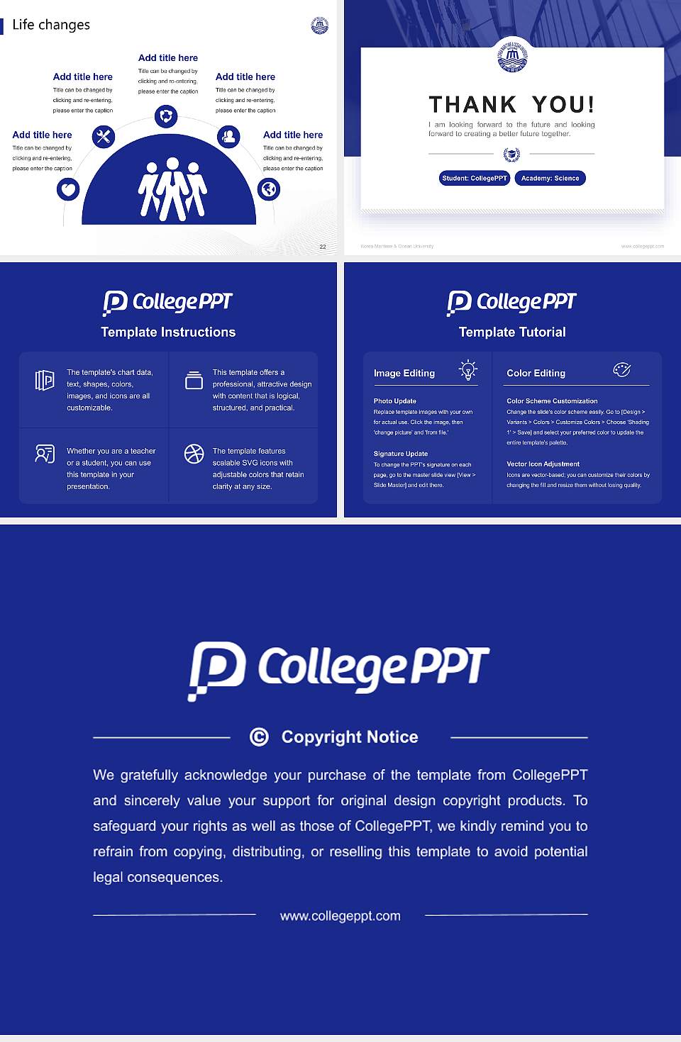 Korea Maritime & Ocean University National Scholarship Defense PPT Template4:3 ratio PPT effect preview image4