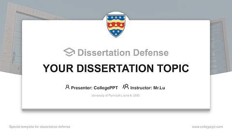 University of Plymouth Graduation Thesis Defense PPT Template