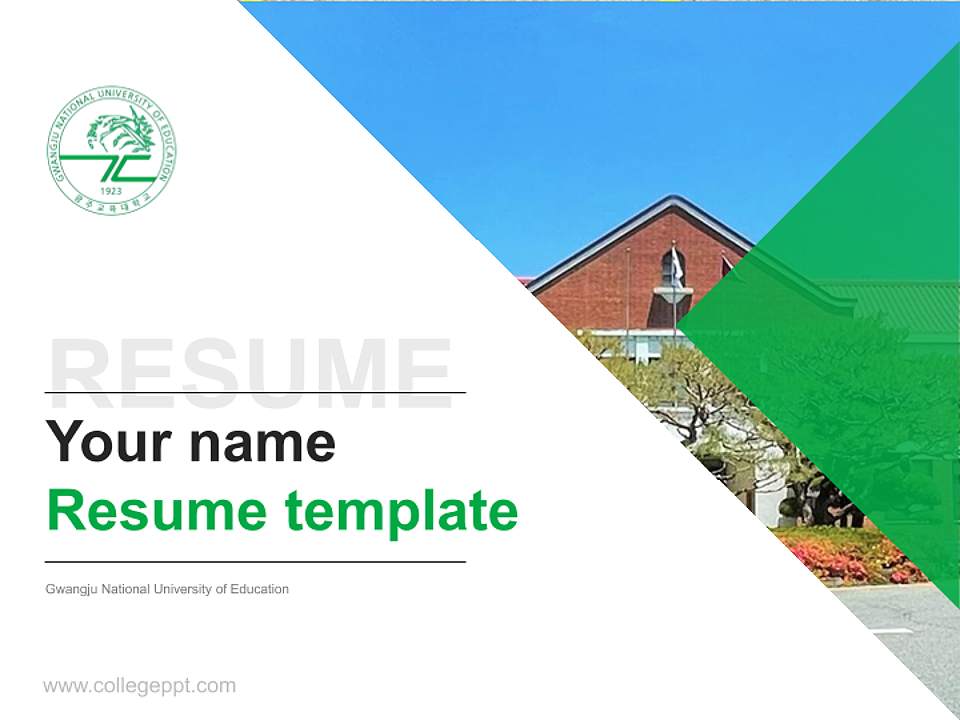 Gwangju National University of Education Resume PPT Template4:3 ratio PPT effect preview image5