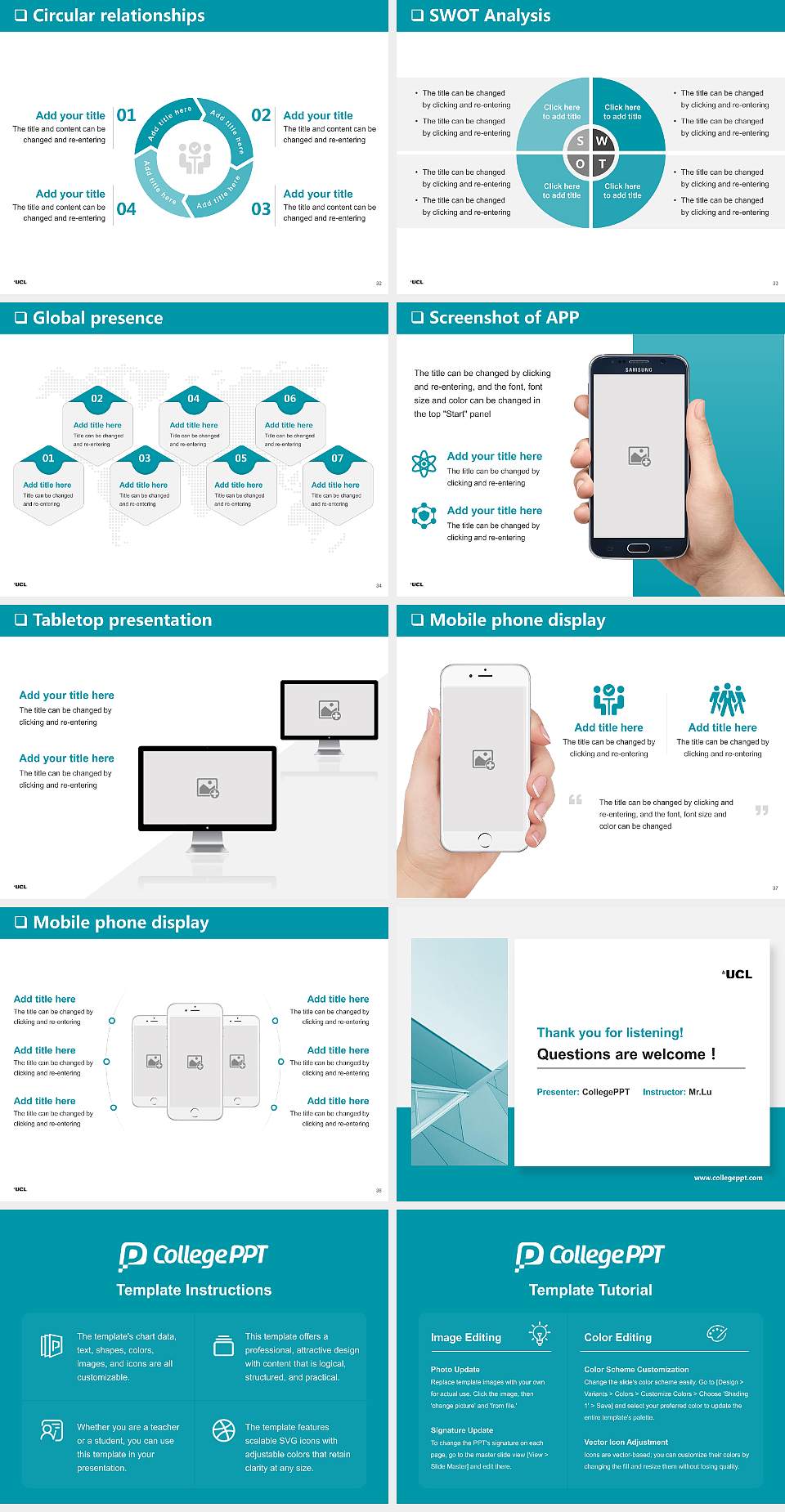 University College London General Purpose PPT Template4:3 ratio PPT effect preview image5