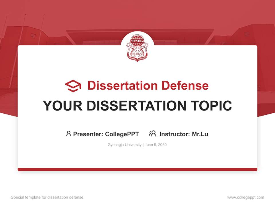 Gyeongju University Graduation Thesis Defense PPT Template4:3 ratio PPT effect preview image7