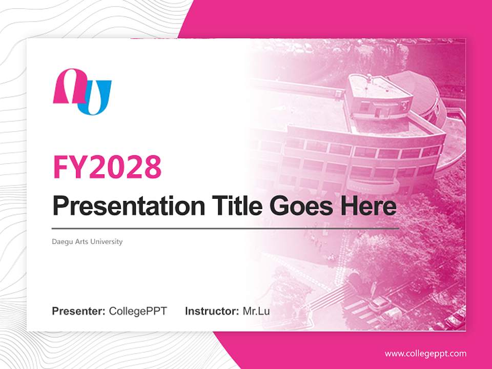 Daegu Arts University Academic Presentation/Research Findings Report PPT Template4:3 ratio PPT effect preview image5