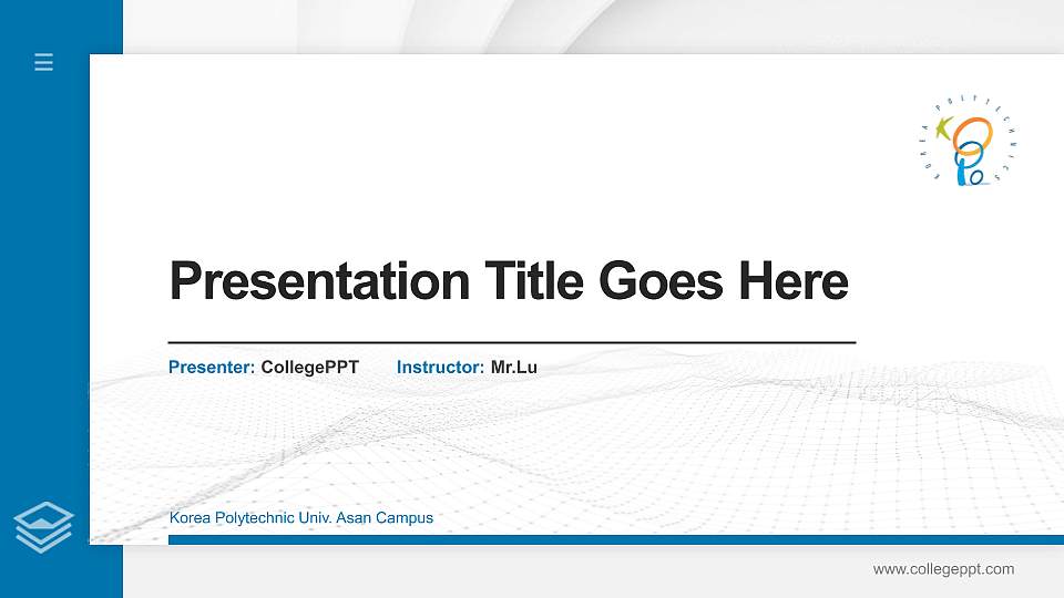 Korea Polytechnic Univ. Asan Campus Thesis Proposal/Graduation Defense PPT Template16:9 ratio PPT effect preview image