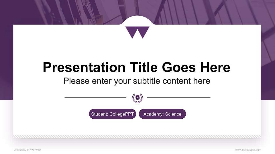 University of Warwick National Scholarship Defense PPT Template16:9 ratio PPT effect preview image
