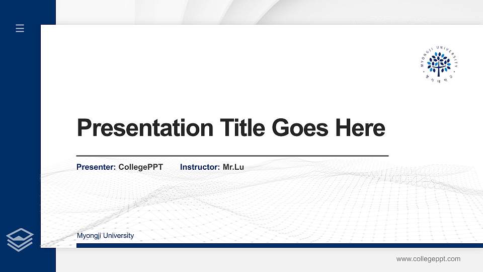 Myongji University Thesis Proposal/Graduation Defense PPT Template16:9 ratio PPT effect preview image