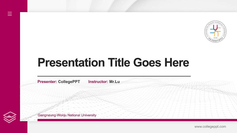 Gangneung-Wonju National University Thesis Proposal/Graduation Defense PPT Template16:9 ratio PPT effect preview image