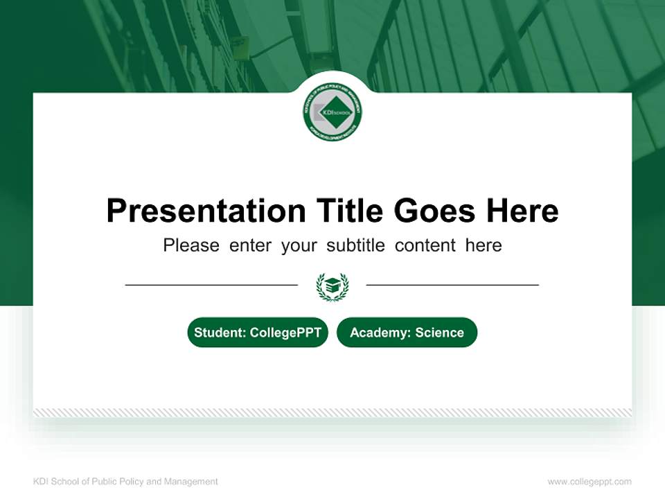 KDI School of Public Policy and Management National Scholarship Defense PPT Template4:3 ratio PPT effect preview image4