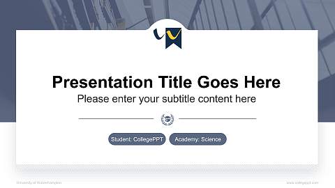 University of Wolverhampton National Scholarship Defense PPT Template