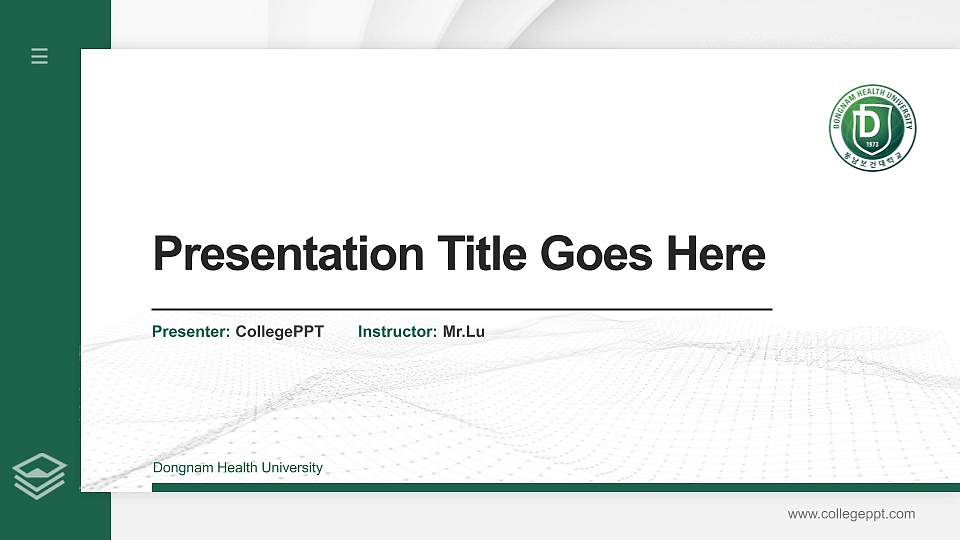 Dongnam Health University Thesis Proposal/Graduation Defense PPT Template16:9 ratio PPT effect preview image