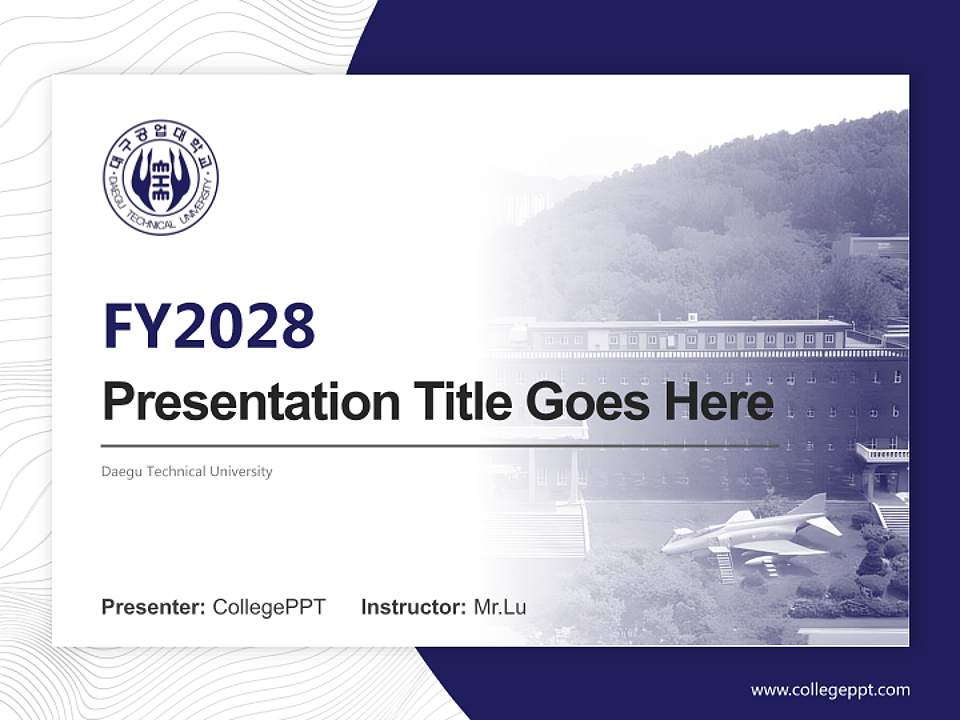 Daegu Technical University Academic Presentation/Research Findings Report PPT Template4:3 ratio PPT effect preview image5