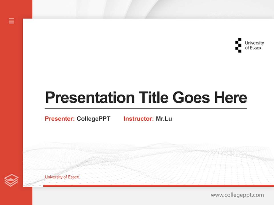 University of Essex Thesis Proposal/Graduation Defense PPT Template4:3 ratio PPT effect preview image5