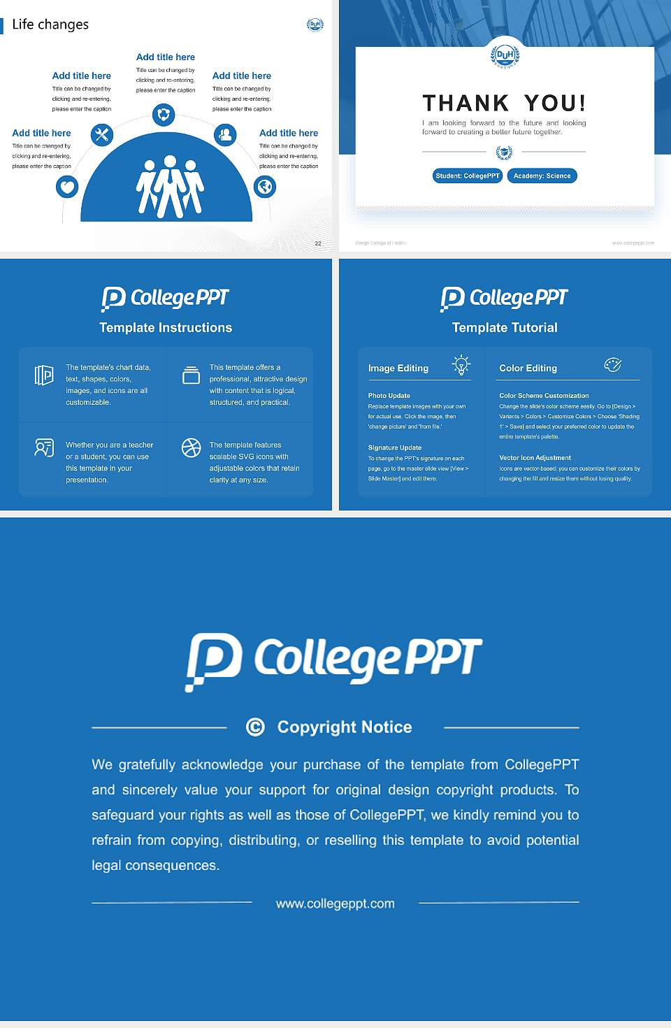 Donga College of Health National Scholarship Defense PPT Template4:3 ratio PPT effect preview image4