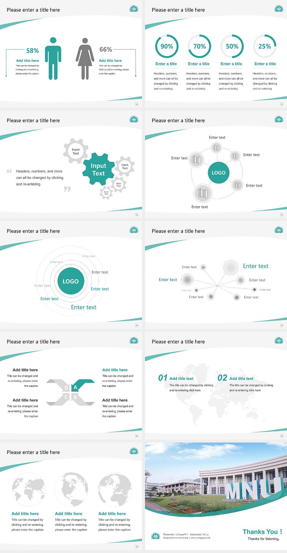 Mokpo National University Course/Courseware Creation PPT Template4:3 ratio PPT effect preview image4