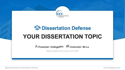 Glasgow Caledonian University Graduation Thesis Defense PPT Template