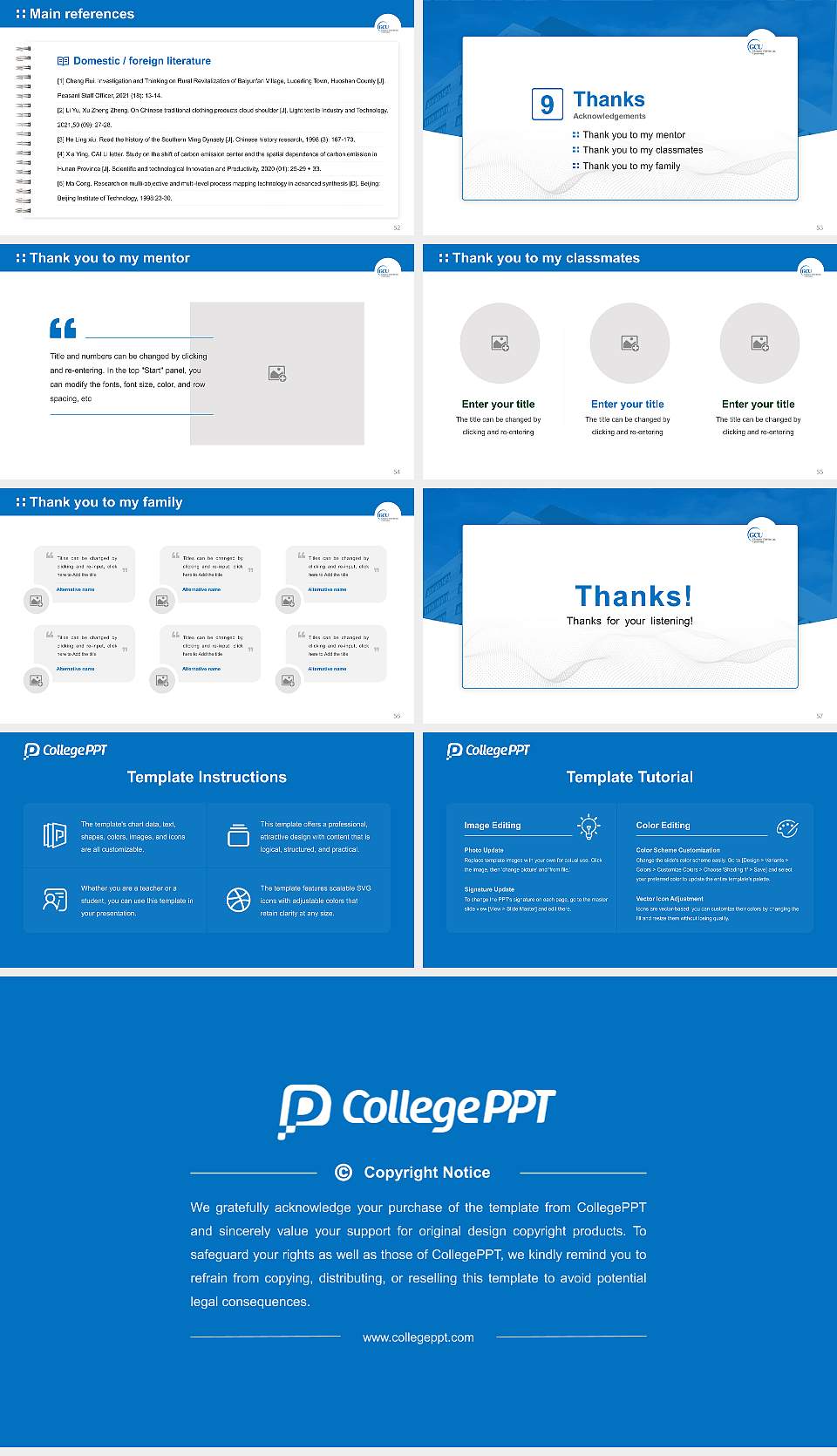 Glasgow Caledonian University Graduation Thesis Defense PPT Template16:9 ratio PPT effect preview image7