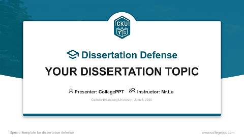 Catholic Kwandong University Graduation Thesis Defense PPT Template