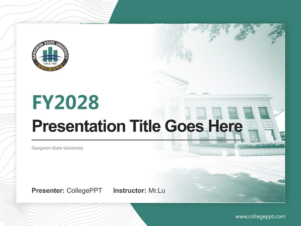 Gangwon State University Academic Presentation/Research Findings Report PPT Template4:3 ratio PPT effect preview image5