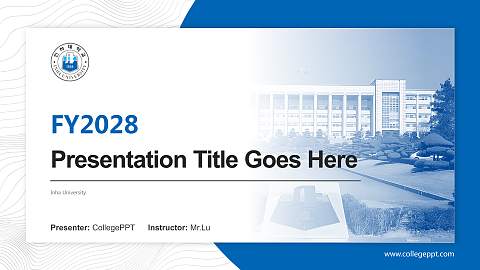 Inha University Academic Presentation/Research Findings Report PPT Template