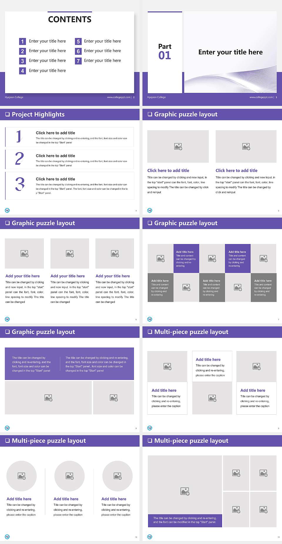 Hyejeon College General Purpose PPT Template4:3 ratio PPT effect preview image2