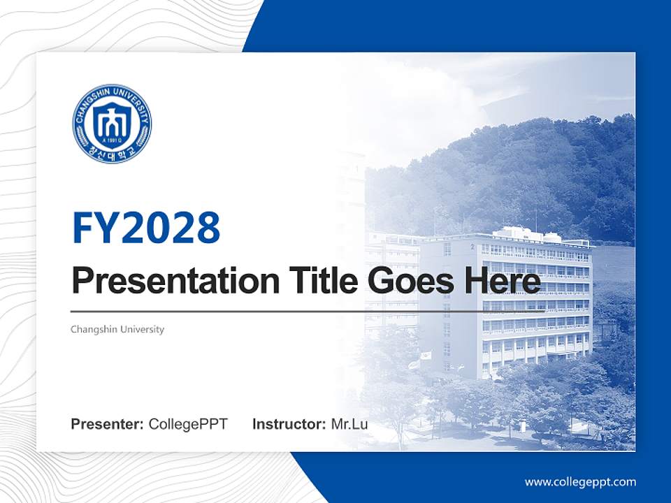 Changshin University Academic Presentation/Research Findings Report PPT Template4:3 ratio PPT effect preview image5