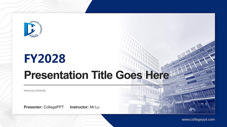 Hansung University Academic Presentation/Research Findings Report PPT Template16:9 ratio PPT effect preview image