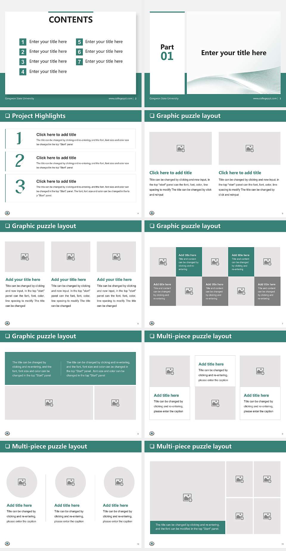 Gangwon State University General Purpose PPT Template4:3 ratio PPT effect preview image2