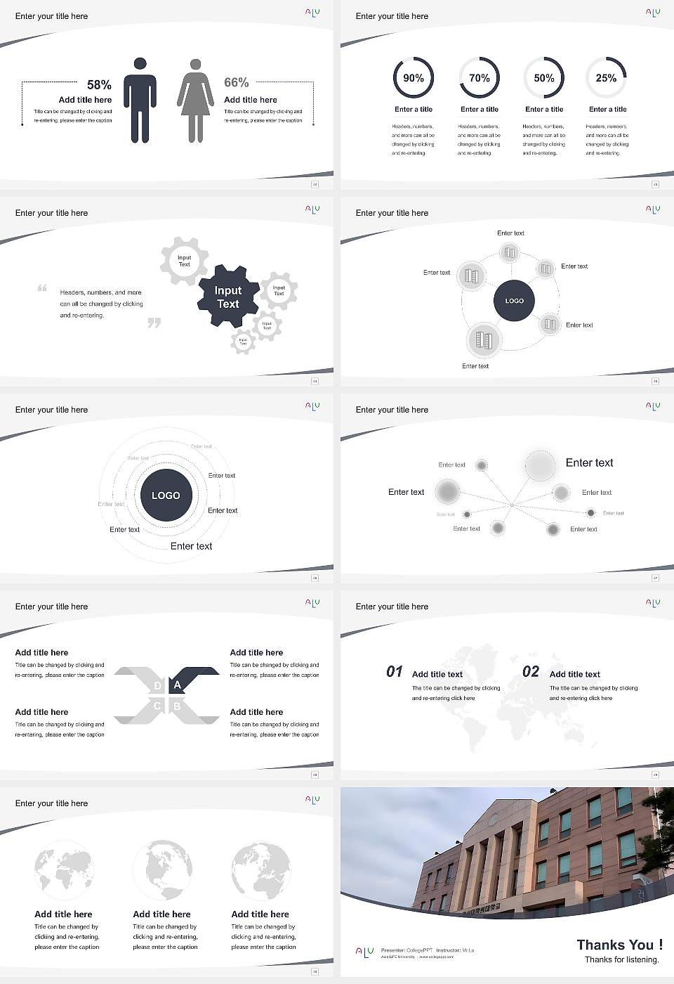 Asia LIFE University Course/Courseware Creation PPT Template16:9 ratio PPT effect preview image4