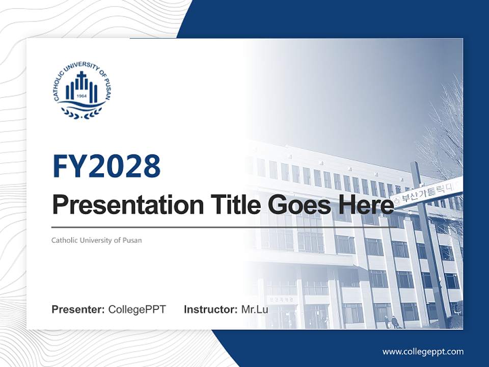 Catholic University of Pusan Academic Presentation/Research Findings Report PPT Template4:3 ratio PPT effect preview image5