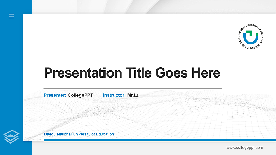 Daegu National University of Education Thesis Proposal/Graduation Defense PPT Template_Slide preview image1