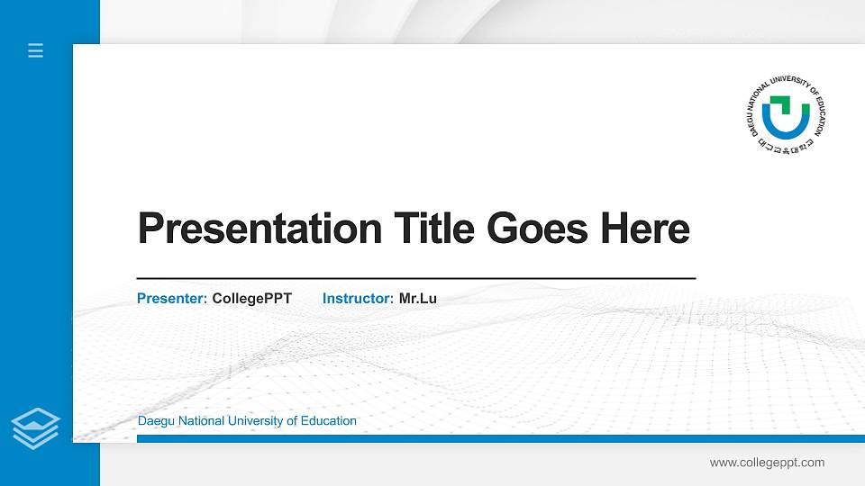 Daegu National University of Education Thesis Proposal/Graduation Defense PPT Template16:9 ratio PPT effect preview image