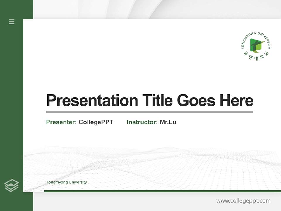 Tongmyong University Thesis Proposal/Graduation Defense PPT Template4:3 ratio PPT effect preview image5