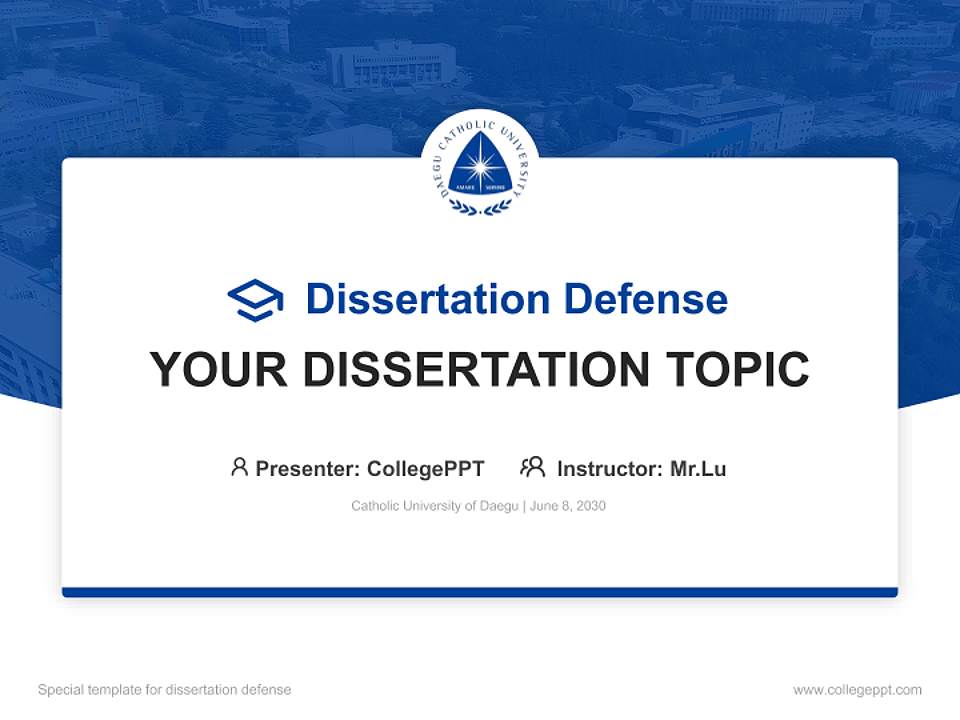 Catholic University of Daegu Graduation Thesis Defense PPT Template4:3 ratio PPT effect preview image7