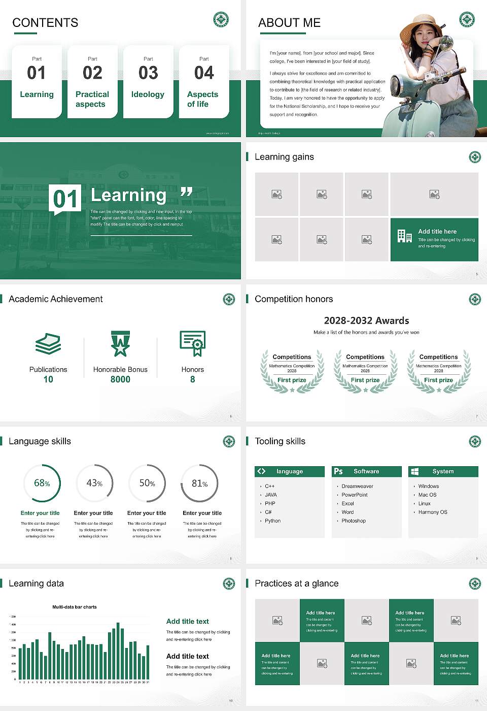 Jinju Health College National Scholarship Defense PPT Template16:9 ratio PPT effect preview image2