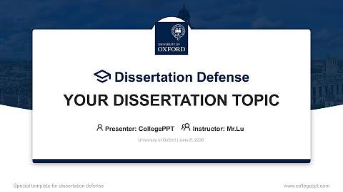University of Oxford Graduation Thesis Defense PPT Template