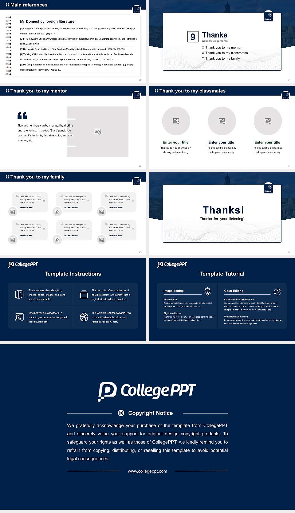 University of Oxford Graduation Thesis Defense PPT Template16:9 ratio PPT effect preview image7