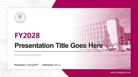 Gangneung-Wonju National University Academic Presentation/Research Findings Report PPT Template
