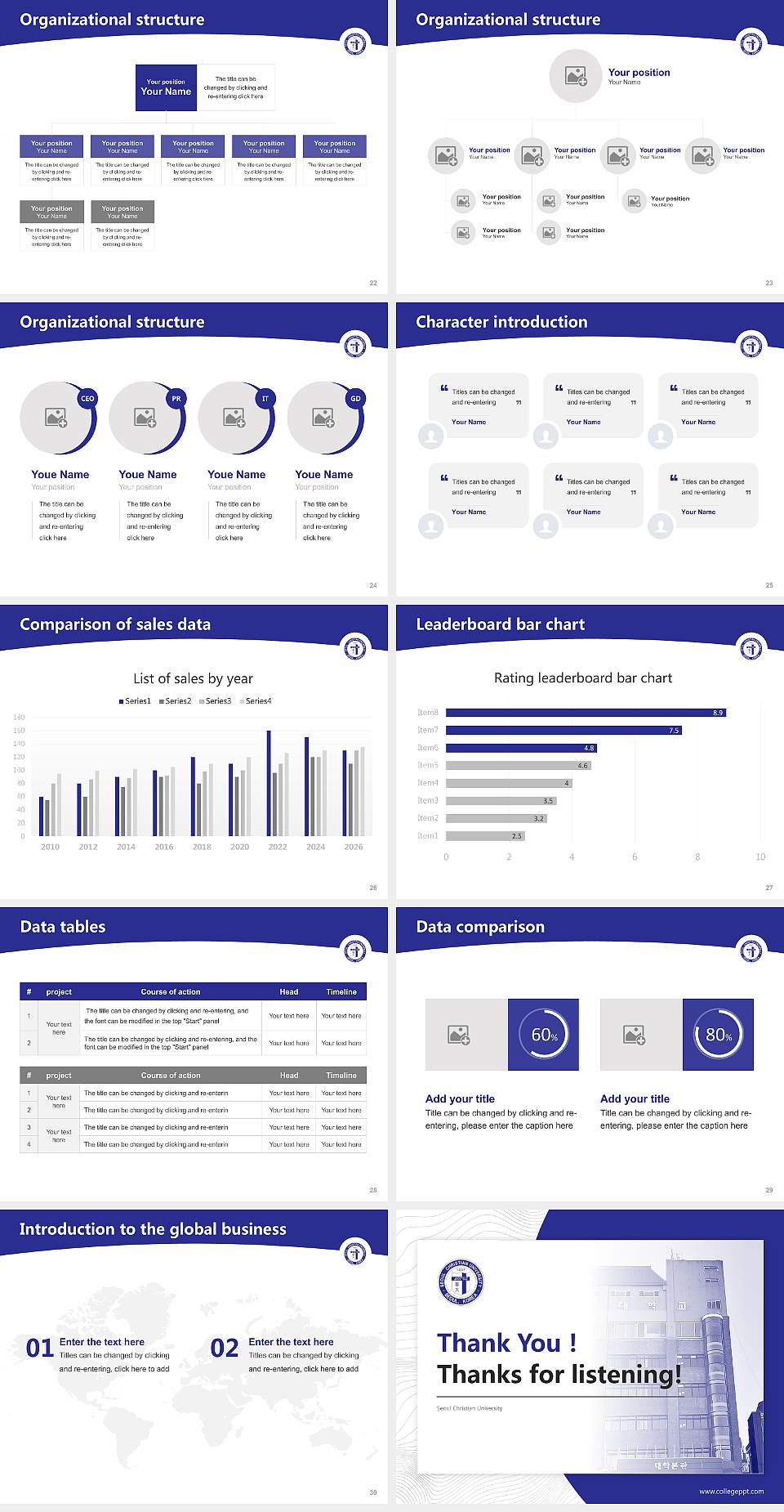 Seoul Christian University Academic Presentation/Research Findings Report PPT Template4:3 ratio PPT effect preview image4