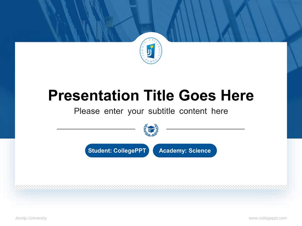 Jeonju University National Scholarship Defense PPT Template4:3 ratio PPT effect preview image4
