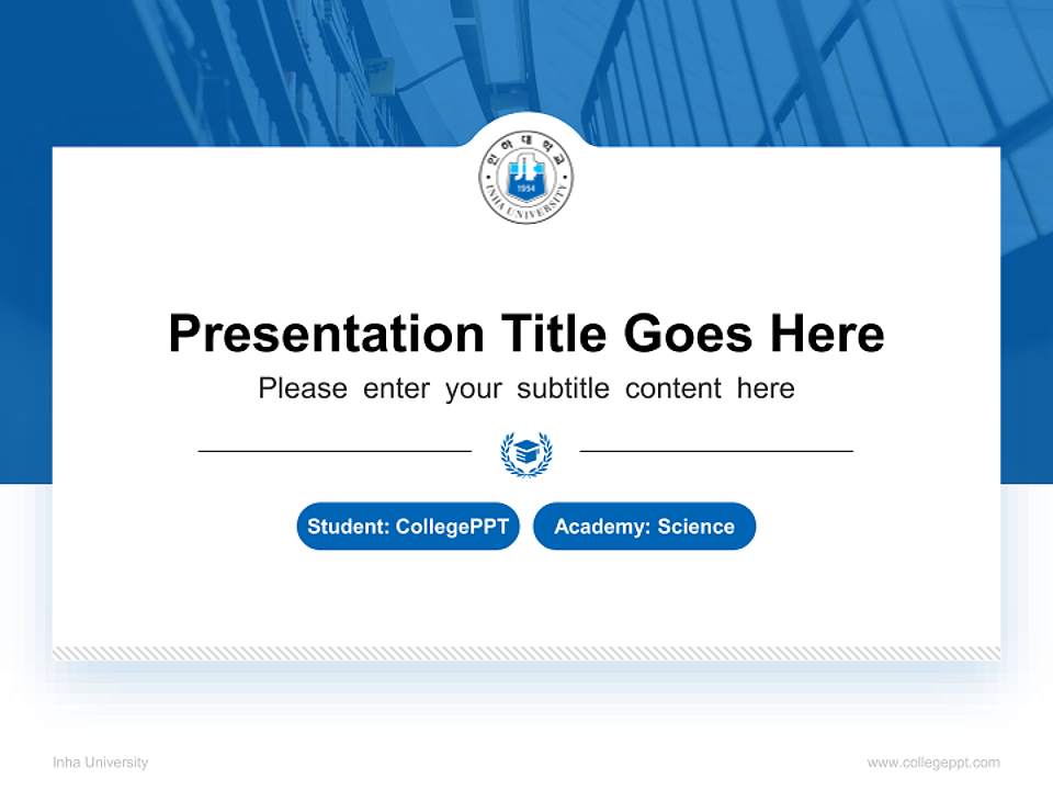 Inha University National Scholarship Defense PPT Template4:3 ratio PPT effect preview image4